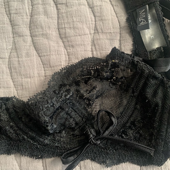 Myla high end UK brand black lace bra size M - Picture 7 of 11